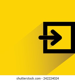 login on yellow background, flat and shadow theme