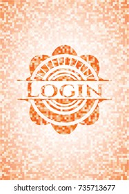 Login orange mosaic emblem