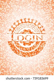 Login orange mosaic emblem