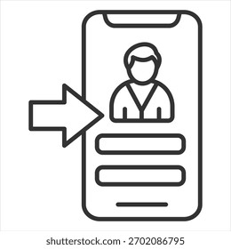 Ilustración vectorial de iconos de contorno de Inicio de sesión