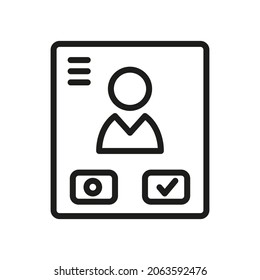 Login Outline Vector  Icon. Illustration Of A Stroke Vector On A White Background. From App And Website.