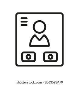Login Outline-Vektorsymbol. Illustration eines Schlaganfalls auf weißem Hintergrund. Von der App und Website.