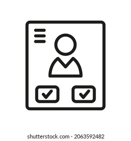 Icono del vector de contorno de inicio de sesión. Ilustración De Un Vector De Estroque Sobre Un Fondo Blanco. De App Y Website.