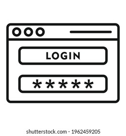 Login page authentication icon. Outline Login page authentication vector icon for web design isolated on white background