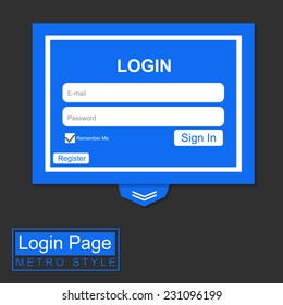 Login Page Blue Metro Style