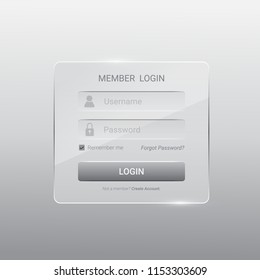 login page clean design for website, mobile applications,glossy stylish,ui element on gray background