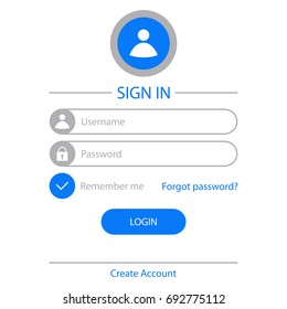 Login page design. Template for website user interface. Vector illustration.