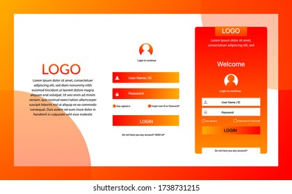 Login page design. Website login . Login page. Sign up page. Sign in form. Login form for website and mobile apps. Vector illustration for website, apps, password, menu, interface template.