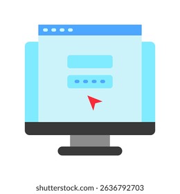 Login Page flat color, mini illustration icon. use for modern concept, print, UI, UX kit, web and app development. Vector related to account management, ecommerce, banking and finance.