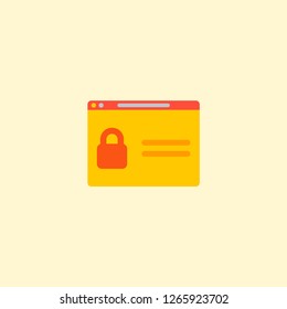 Login page icon flat element. Vector illustration of login page icon flat isolated on clean background for your web mobile app logo design.