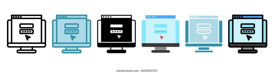 Login Page multi style, mini illustration icon. use for modern concept, print, UI, UX kit, web and app development. Vector related to account management, ecommerce, banking and finance.

