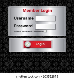 Login page on pattern background,Vector