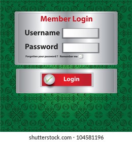 Login page on pattern background,Vector