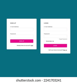 Página de inicio de sesión y diseño de página de suscripción diseño de web ui diseño