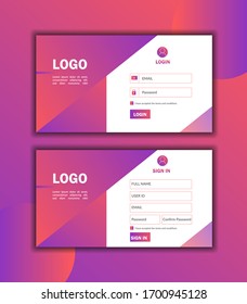 Login-Seite. Seite registrieren. Formular einloggen. Melden Sie sich in Form Vektorillustration an. Website anmelden und Seitendesign anmelden. Mobile Apps Anmelden und Anmelden. UI/UX-Vektorillustration-Design.