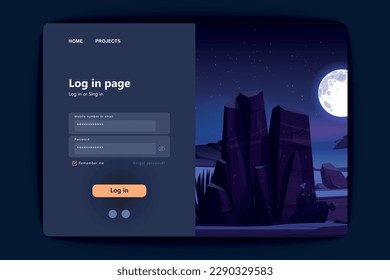 login page template design. adobe illustrator.