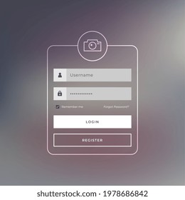 login page template in line style