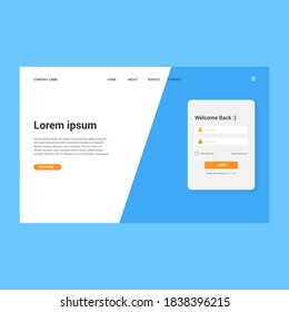 login page ui design. vector eps 10
