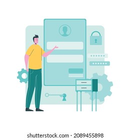 Login page vector abstract illustration