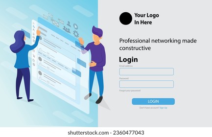 login page for web illustrations vector 