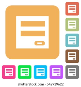 Login panel icons on rounded square vivid color backgrounds.