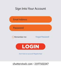 login panel, modern login page design vactor template