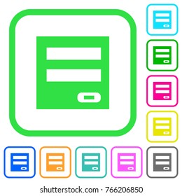 Login panel vivid colored flat icons in curved borders on white background