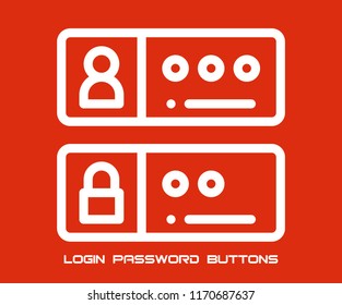 LOGIN PASSWORD BUTTONS SYMBOL VECTOR ICON