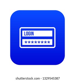 Login and password icon digital blue for any design isolated on white vector illustration