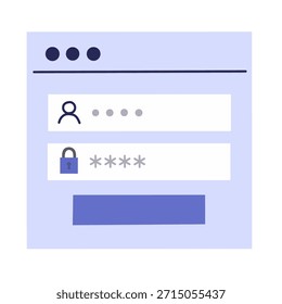 Icono de Contraseña de Inicio de sesión en estilo plano para autenticación segura y acceso de Cuenta. Ideal para App, Sitios web y diseños de seguridad de interfaz de usuario.