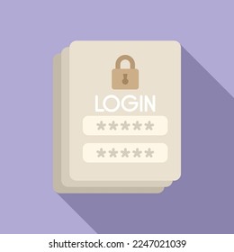 Icono de contraseña de inicio de sesión vector plano. Registro de páginas. pantalla de Internet