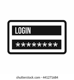 Login and password icon in simple style isolated on white background