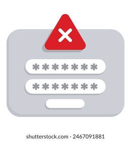 Login password incorrect icon cartoon vector. Denied error. User identity