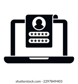Login password protection icon simple vector. Screen account. Mobile account
