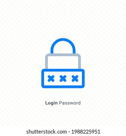 login password secure line style concept graphic design vector illustration
