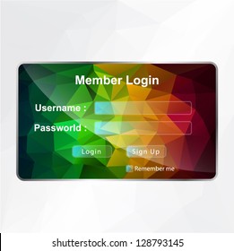 log-in polygonal  interface