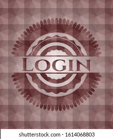 Login red geometric emblem. Seamless.