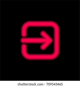 Login red glowing neon ui ux icon. Glowing sign logo vector