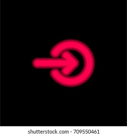 Login red glowing neon ui ux icon. Glowing sign logo vector