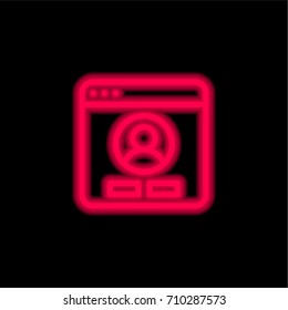 Login red glowing neon ui ux icon. Glowing sign logo vector
