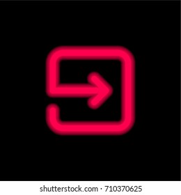 Login red glowing neon ui ux icon. Glowing sign logo vector