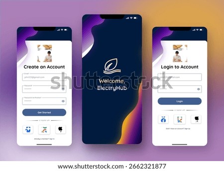 Login and Register Smart Home UI Mobile Application
