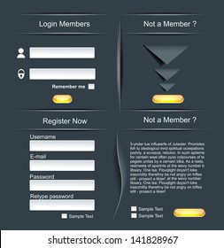 Login and register web screens