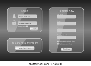 Login and register web screens-vector