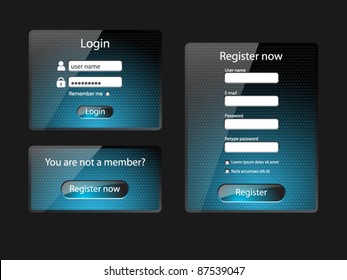 Login and register web screens-vector