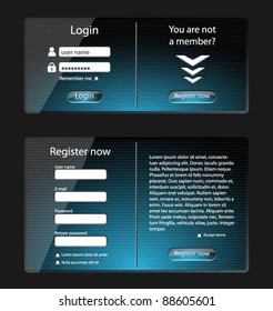 Login and register web screens-vector