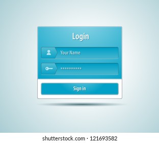 Login and registration web ui form window