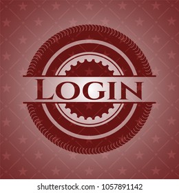 Login retro red emblem