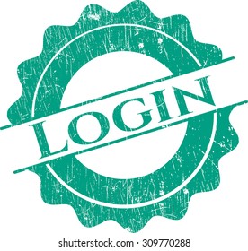 Login rubber grunge stamp