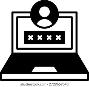 Icono de pantalla de Inicio de sesión en el ordenador portátil con campo de Contraseña
